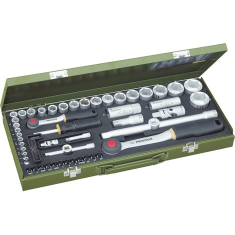 Proxxon Industrial Steckschlüsselsatz metrisch 1/4" (6.3 mm), 1/2" (12.5 mm) 56teilig 23040