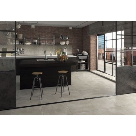 Carrelage intérieur Effet Béton CITY 60x60 Rectifié (1,06m2) Beige - Les Carreaux de Jean (1/3)