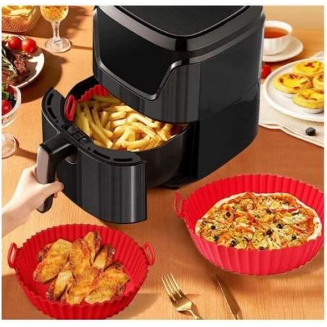 Accessoires Pour Friteuse - Silicone Alimentaire - 8 Pouces - Réutilisable - Lot De 4 Pièces (1/4)
