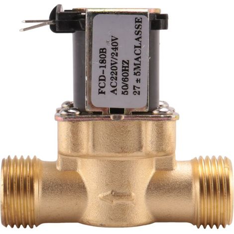 Électrovanne Électrique 220V 1/2 Pouce Laiton Normalement Fermée pour Contrôle Eau Liquide Chimique Industriel