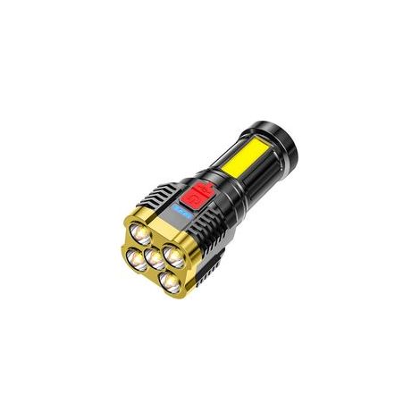 (Or)Lampe de poche LED super puissante, lampe de poche LED, lampe de poche rechargeable, étanche, lampe de poche à zoom réglable pour camping randonnée d'urgence