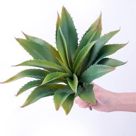 Plantes succulentes artificielles d'aloe Vera,Décoration de Verdure pour intérieur et extérieur (Vert) (1/5)