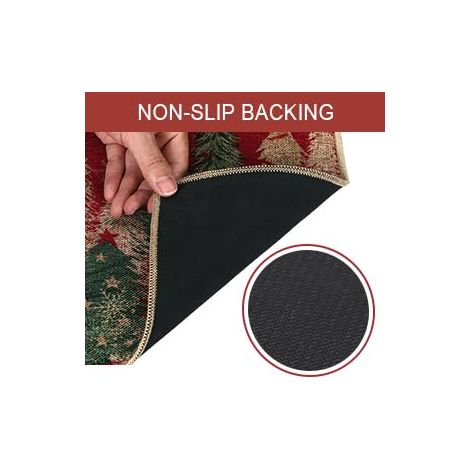 Paillasson de Noël Sapin Rouge Antidérapant Lavable– 40x60cm (1/5)