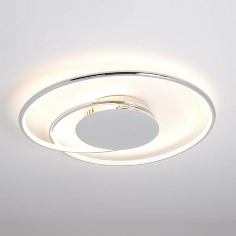 [NEUWERTIG] B-Ware Lindby Deckenleuchte Deckenlampe Led Joline Chrom Weiß Kunststoff Metall 46 Cm