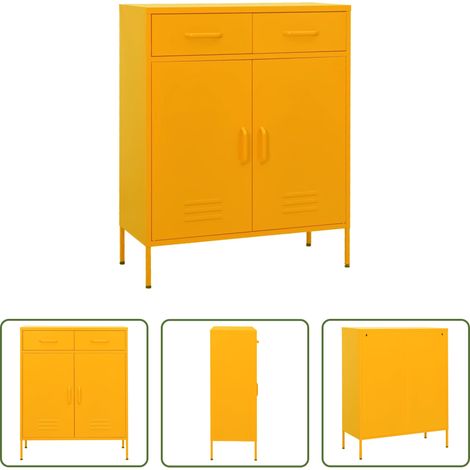 Stahl - Lagerschrank Senfgelb 80x35x101,5 cm Stahl (1/5)