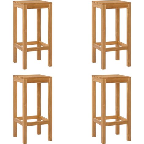 Barhocker 4 pcs Natur Massivholz Teak vidaXL