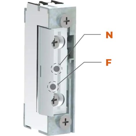 Mecanismo eléctrico 12Vdc reversible con pestillo ajustable de 4mm para puertas DIN