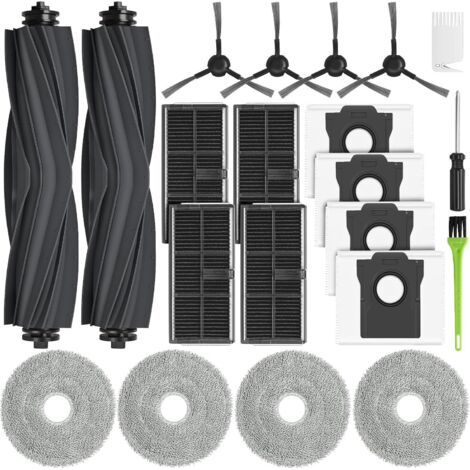 L40 Ultra AE Zubehör für Dreame L10s Ultra Gen 2 / L40 Ultra AE/Mova E30 Ultra Zubehörset Ersatzteile L10s Pro Ultra Heat 4 Staubbeutel, 4 Filter, 2 Hauptbürste, 4 Wischpads, 4 Seitenbürste