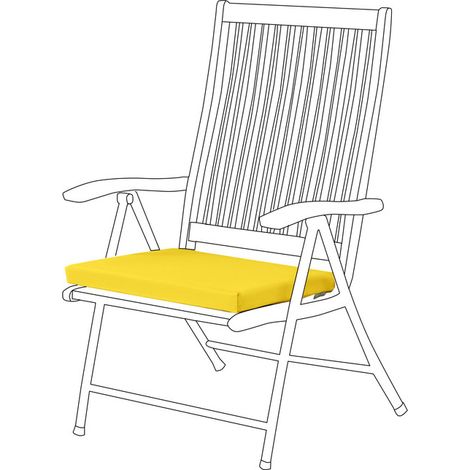 Gardenista - Cuscino per sedia da giardino, Cuscini per sedia resistenti all'acqua 50x44x5 cm, Cuscino per interni ed esterni con lacci sicuri, Cuscini per sedia antiscivolo - Giallo (1/5)