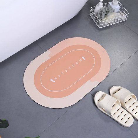 Tapis De Salle De Bain - Velours Cristal Rond - Antidérapant - Absorption Rapide De L Eau - Pour Salle De Bain Cuisine Entrée - 1 Pièce (1/3)