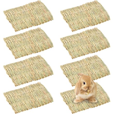 Grass Mat for Small Animals, 8 x 11 inches, Grass Mat, Natural Grass Bed, Chew Toy for Hamsters, Rabbits, Guinea Pigs and Other Small Animals (1/5)