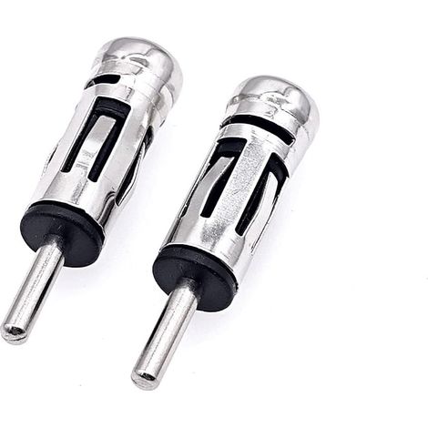 2 Pack Standard DIN Male to ISO Female Car Antenna Adapter ISO to DIN Connector for Vehicle FM Audio Radio (1/5)