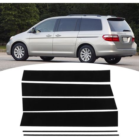 Sechsteiliges Set inklusive glänzend schwarzer Fensterleisten und B-Säulen-Aufklebern für Honda Odyssey 2005-2010 (1/5)