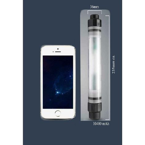 Trade Shop - Linterna Led Antorcha Portátil Lampara De Emergencia Recargable Usb Powerbank 10400mah - (1/4)