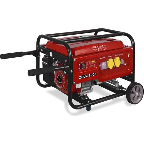 Zeuz – Groupe électrogène 2800W essence – Moteur 4 temps – Autonomie 10h – Puissance acoustique 96 dB(A) – Démarrage manuel (1/2)