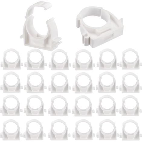 30 Pièces Clips de Tuyau en PPR 20mm Blanc Clips de Tube Fixes Pour Conduits d'eau Pour Cuisine Piscine Salle de Bain Fixation de Tuyaux (1/5)