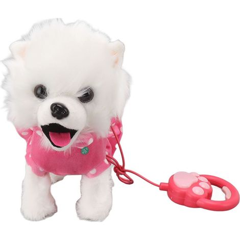 Chien en peluche électronique interactif qui marche et chante, livré avec une télécommande, rose, un excellent choix pour un cadeau d'anniversaire d'enfant. (1/5)