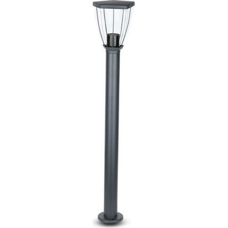 V-TAC VT-839 Portalampada da giardino lanterna in acciaio inox grigio opaco fissaggio a terra 80CM IP44 1xE27 - SKU 8629