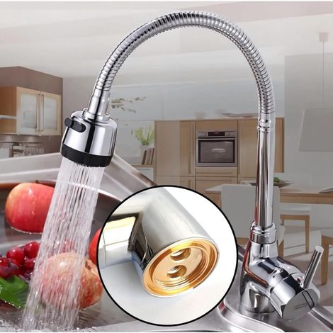 ABS-Universal-Küchenarmatur mit 3-Wege-Funktion und 60 cm langem Warm- und Kaltwasserschlauch (1/4)