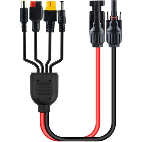 Câble Solaire 4 en 1 1M – Anderson XT60 DC7909 DC5521 16AWG pour Générateur Portable (1/4)