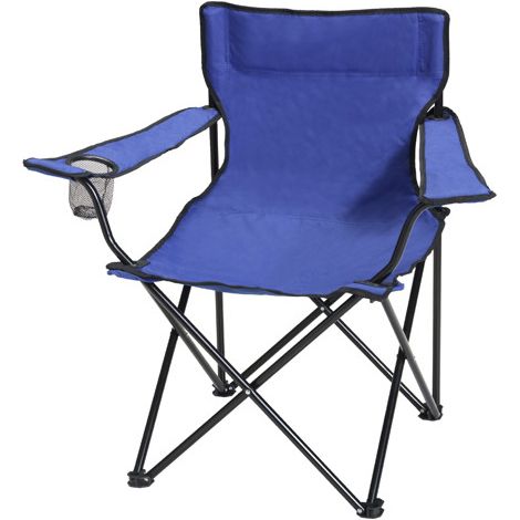 Chaise de plage pliante en métal bleu pêcheur