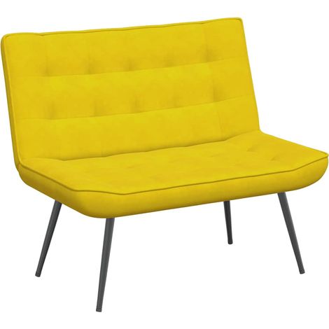 Panca Gialla 110x74x84 cm in Velluto vidaXL (1/5)