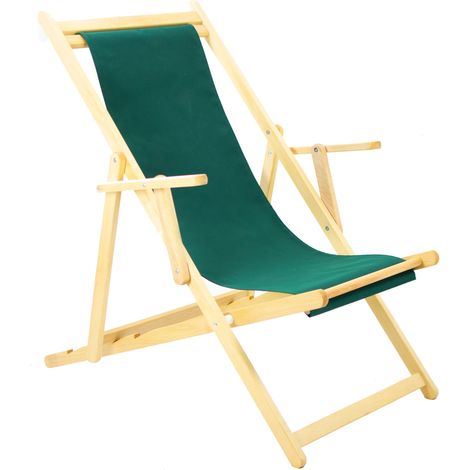 Sdraio Malibù Verde in legno pieghevole per giardino terrazza mare (1/4)