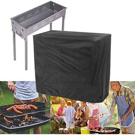 Housse Barbecue - Polyester 210D Imperméable Anti-poussière Coupe-vent - Pour Jardin Terrasse Extérieur - 80 x 66 x 100 cm - Noir (1/4)