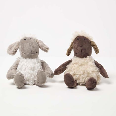 HOMESCAPES Sheep Doorstop - Set of 2 - Animal Door Stops (1/5)