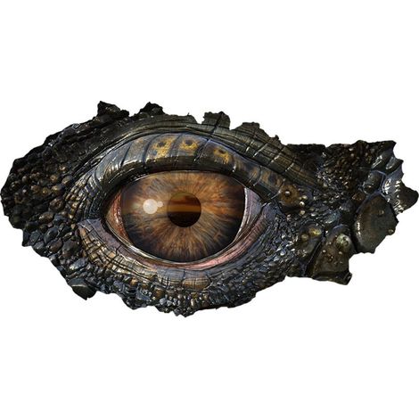 Sticker mural 3D « Yeux de dinosaure lézard » (Style 1) – Décoration pour salon ou chambre (1/5)