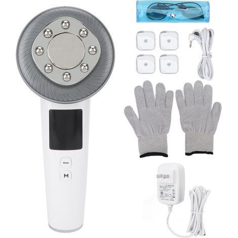 Appareil amincissant corporel RF 7-en-1 avec lumières bleues et rouges, vibration haute fréquence, EMS, soin esthétique de la peau, prise américaine 100-240V (1/5)