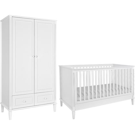 Lit évolutif 70x140 et armoire 2 portes Novelies Bianka Blanc (1/5)