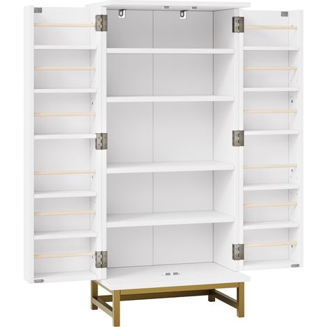 Buffet haut blanc avec 2 étagères réglables 60 x 40 x 130 cm MODENUIT (1/5)