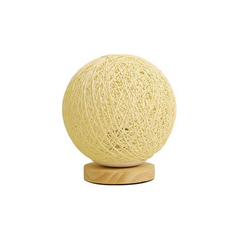 Lampe De Table En Rotin Et Bois - Abat-Jour Tissé À La Main - Éclairage Ambiant Doux - Rechargeable USB - Pour Chambre Salon - 20x23 cm (1/5)
