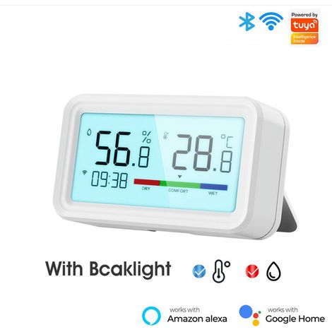 Capteur De Temperature Et Dhumidite Wifi - Ecran LCD Avec Alarme - Precision ±0,5°C ±5%RH - Utilisation Interieure - 1 Unite (1/5)