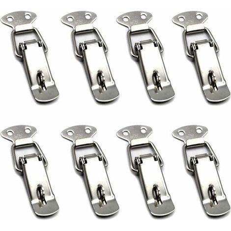 8-teiliges Set Hebel-Federverschlüsse aus Edelstahl für Werkzeugkästen, Schubladen, Schränke und Truhen – Silber (1/5)