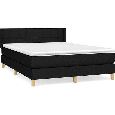 Maison Exclusive - Boxspringbett mit Matratze Schwarz 140x200 cm (1/5)