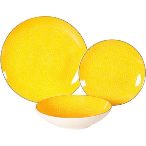 Servizio piatti Xtra porcellana Esagono 18Pz [WK8575]