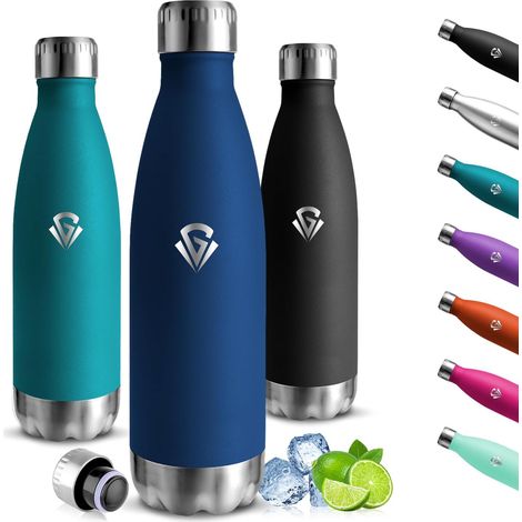 Gourde Isotherme 750 ML, Anti-Fuite, Bouteille Isotherme, sans BPA, Gourde INOX, 24h Froid & 12h Chaud, Thermos, Bouteille d'eau pour Randonnée, Sport, Fitness, Gym - Bleu profond (1/5)