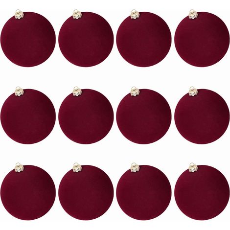 Boules De Noël En Velours - 12 Pièces - Diamètre 6 Cm - Décoration Arbre De Noël Intérieur Extérieur - Ornement Festif Pour Mariage Fête (1/5)