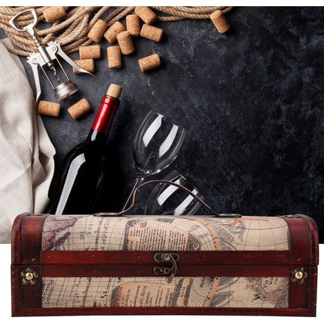 Boîte de Rangement à Vin Vintage pour Cadeau de Mariage ou Anniversaire - Écrin pour Bouteille de Champagne et Vin Rouge (1/5)