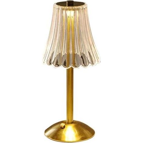 Lampe de Table Sans Fil LED, Lampe de Chevet LED Tactile Dimmable, 3 Couleurs Lampe Cristal avec USB Ports de Charge USB-A+C, Lampe de Table pour Chambre Salon Restaurant Hôtel [Classe énergétique F] (1/5)