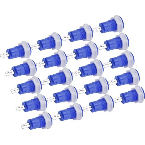 Lot de 20 adaptateurs prise banane borne à souder laiton isolé CATIII 1000V 32A trou 4mm bleu installation 12mm (1/5)