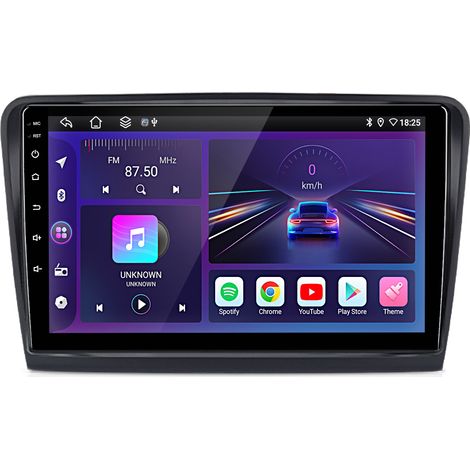 Hexinex Autoradio Octa-Core Android 15 6+128 Go 10 pouces avec carPlay GPS RDS commandes au volant et Wi-Fi pour Skoda Superb II 2008–2013 (1/5)