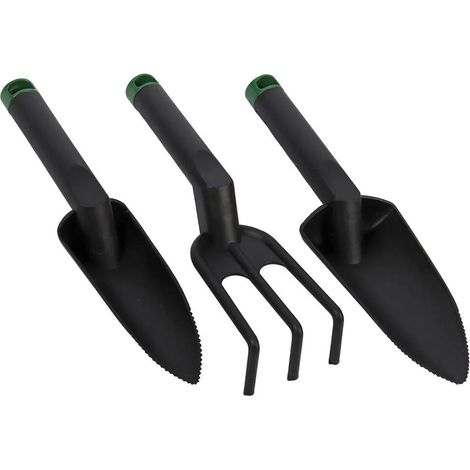 Kit d'Outils de Jardinage 3 Pièces en Plastique Recyclé avec Transplantoirs et Râteau à Main - PANGIVO