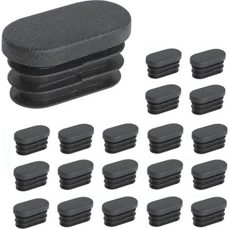 100 embouts en plastique de 15 x 30 mm, pour tuyaux, pieds de meubles, embouts ovales, pour pieds de chaises en plastique, pour tubes ovales (1/4)