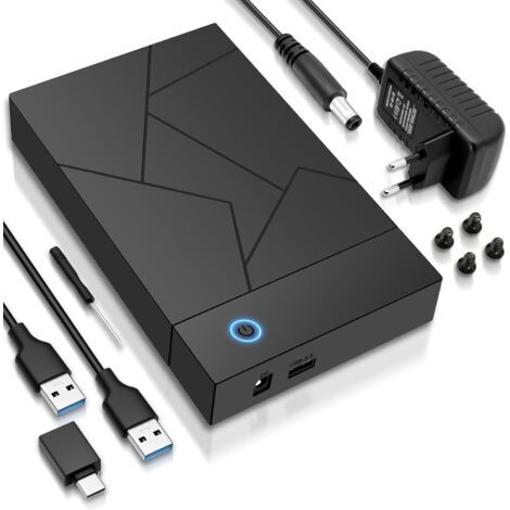 Disques Dur Station d'accueil USB 3.0 pour disque dur 2,5 & 3,5 pouces HDD/SSD, boîtier de disque dur externe 3,5 pouces avec UASP, HDD Docking Station, SATA USB Adaptateur, Boîtier HDD pour Windows (1/5)