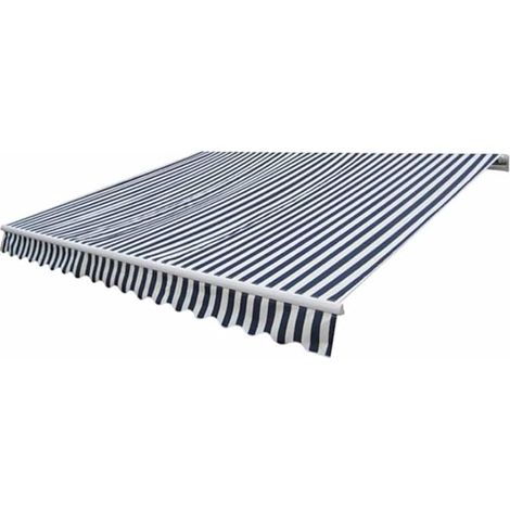 Auvent pliable motorisé 400 cm Bleu/blanc (1/3)