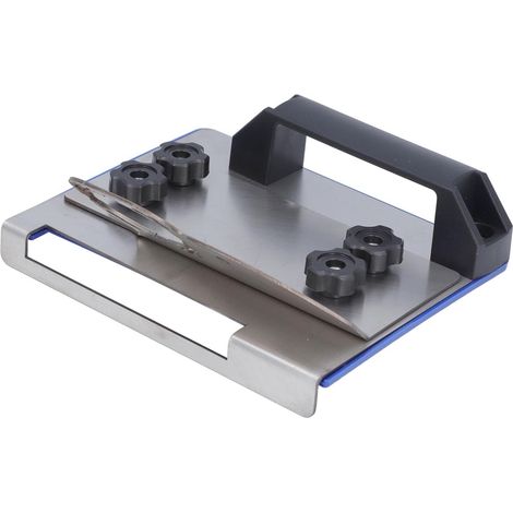 Outil de chanfreinage et de coupe de carreaux, en acier inoxydable, compatible avec une meuleuse d'angle de 100 mm. (1/5)