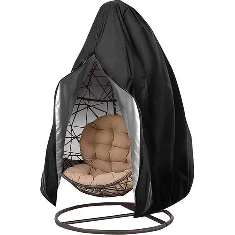 Housse de Chaise Suspendue, Tissu Oxford 210D 115 x 190 cm Housse de Chaise Suspendue Housse de Chaise Suspendue Oeuf d'extérieur avec Fermeture Éclair (1/5)